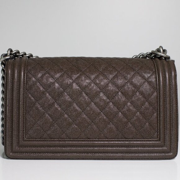 Chanel Caviar Chocolate Brown Quilted Medium Boy Bag - Picture 6 of 12